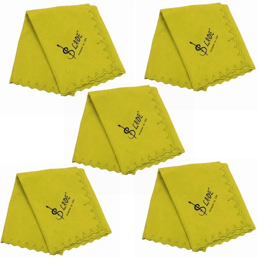 Set di 5 panni per la pulizia 34 x 34 cm per saxofono clarinetto tromba flauto piccola oboe Tessuto di cotone ad alta assorbenza Accessori universali
