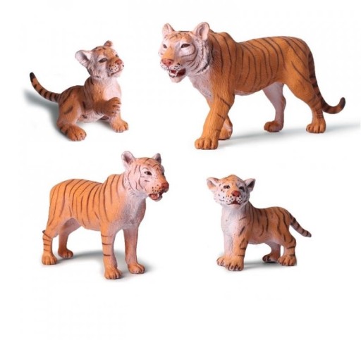 Set di animali famiglia di tigri 4 pz