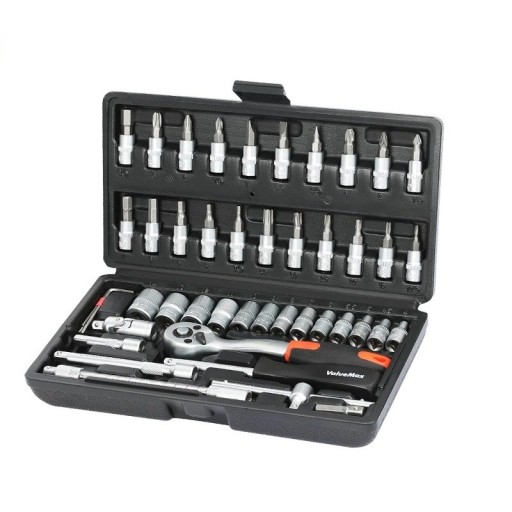 Set di chiavi a bussola 46 pezzi con cricchetto e accessori