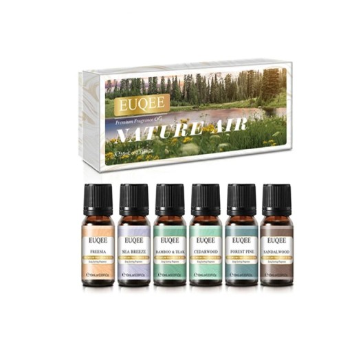 Set di oli profumati Holiday Island 6×10 ml oli essenziali per diffusore confezione regalo 165×72 mm profumi legno e fiori