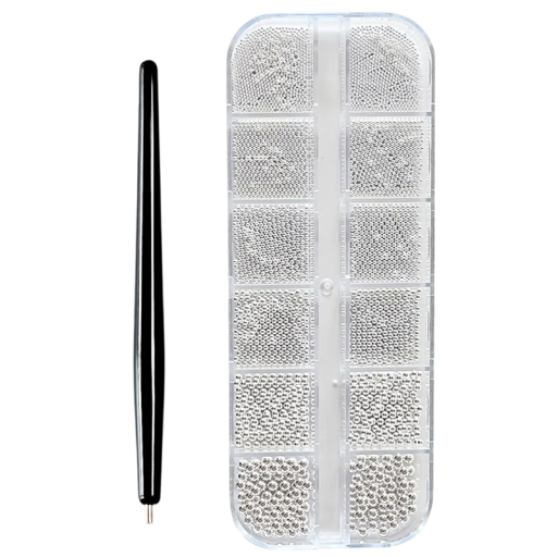 Set di penna magnetica e palline in acciaio Decorazioni per unghie Penna 11,2 x 0,7 cm Strumento decorativo per unghie Nail Art Utensile per manicure professionale