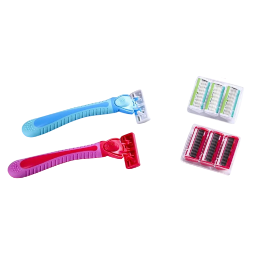 Set di rasoi manuali 13,5 x 4,5 x 2,3 cm 1 rasoio + 18 lame Acciaio inossidabile a sei strati Rasatura femminile Testina intercambiabile