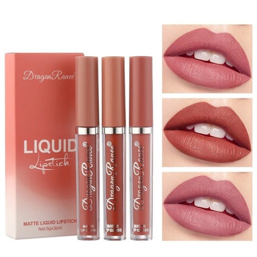 Set di rossetti liquidi Ultra opachi rossetti waterproof Rossetto a lunga durata 3 pz