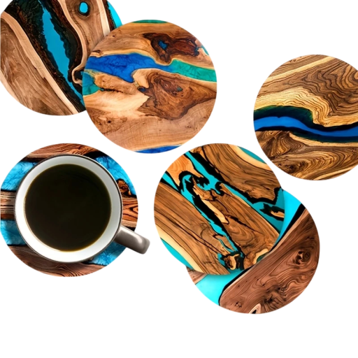 Set di sottobicchieri in legno 6 pezzi design vintage motivo legno tondi sottopiatto circa 10 × 10 cm sottobicchieri decorativi per tazze e bicchieri da tavolo