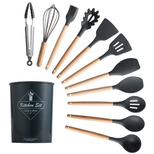 Set di utensili da cucina con supporto 12 pezzi