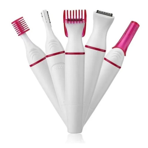 Set elektrischer Rasierer für Frauen 5 in 1 wiederaufladbarer USB Folienrasierer mit wechselbaren Köpfen