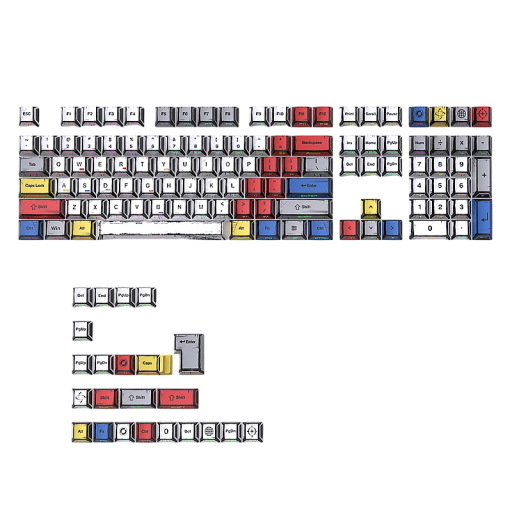 Set keycaps stripfiguur stijl verlicht 136 toetsen PBT zij- en bovenbedrukking voor mechanisch toetsenbord uiterlijk aanpassen