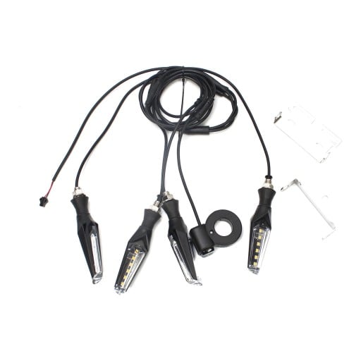 Set LED de semnalizare pentru biciclete electrice 12 V 4 buc Blinkere cu comutator pe ghidon și suporturi pentru față, spate