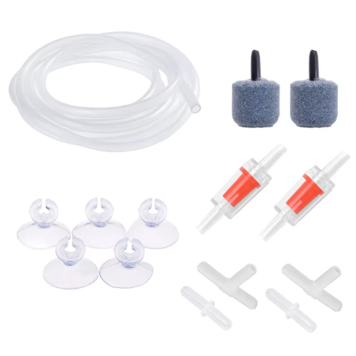 Set luchtaccessoires voor aquarium 4 m buis Terugslagklep Zuignappen Luchtsteen Koppeling T-stuk Accessoires voor pomp