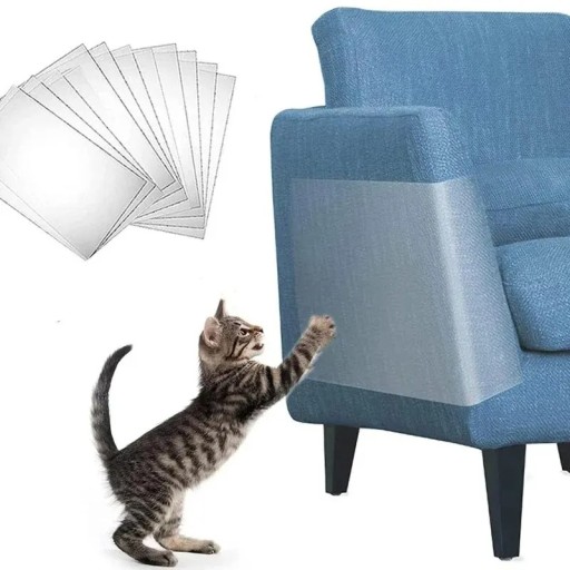 Set med 2 självhäftande skyddsfilmer mot klösande katter 30x45 cm Transparent tejp för möbler Kattträning Säker att använda