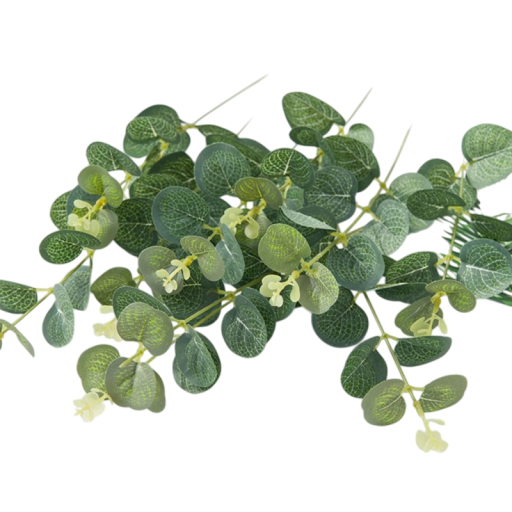 Set med 20 gröna falska växter Eukalyptusblad Vas Dekoration Konstgjorda blommor Bukett för hemträdgård Bröllopsdekoration