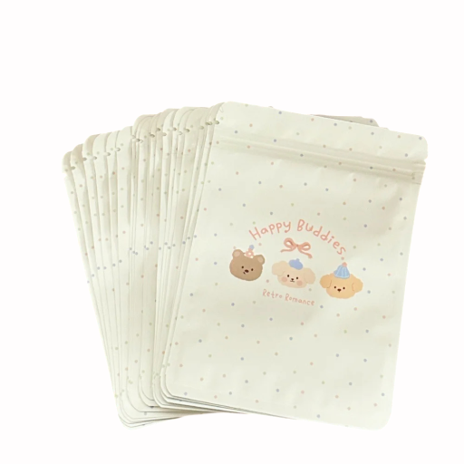 Set med 20 plastpåsar 13×18 cm dragkedjepåsar med tryck för förpackning och förvaring av småsaker och presenter