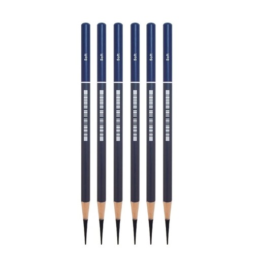 Set med 6 Faber Castell Goldfaber skisspennor i träkol, grafit, mjuka pennor för konstnärer, skissning, skuggning, konstnärlig teckning