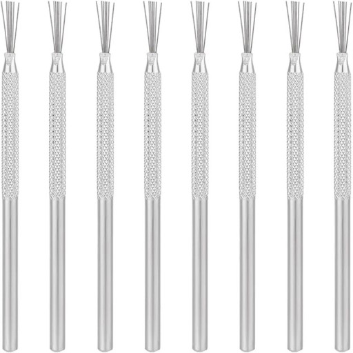Set med 8 stycken metallverktyg för keramik, lera, vaxmaterial, skulptur och konsthantverk, fin formning och detaljarbete