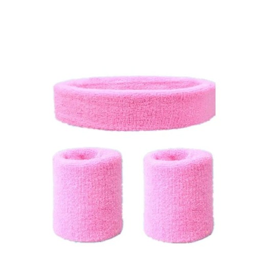 Set med sportpannband och två svettband Färgglad bomullsdesign Absorberande material för sport, löpning, cykling och bollspel