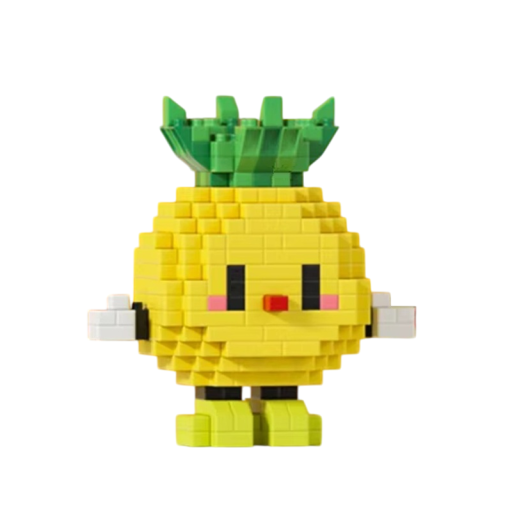 Set Mini ananas 6,8 x 4 x 7,63 cm 318 piese Micro 3D DIY blocuri de construcție Fruct delicios Jucărie creativă pentru copii de la 8 ani Model decorativ