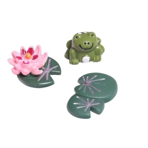 Set Mini-Frosch und Seerosen Dekorative Wasserelemente für Dioramen Modelllandschaft Teich Bach Wasserszenen Dekoration