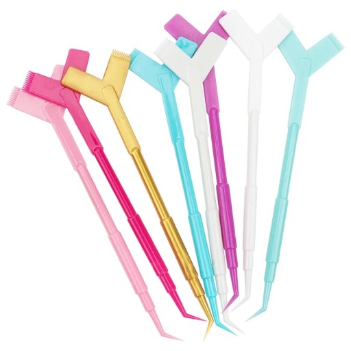Set mit 10 Stück Kunststoffapplikatoren für Wimpern 11,5 x 3 cm Y-Form Wiederverwendbare Stäbchen Wimpernheber Make-up-Werkzeug