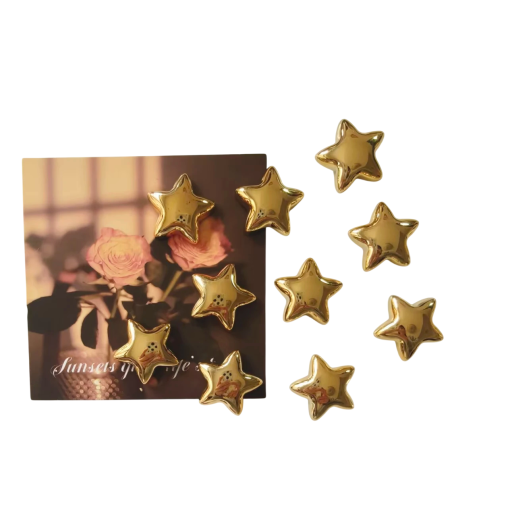 Set mit 10 Stück Sternmagneten dekorative Magnete glänzende Oberfläche Kunststoffdesign Magnete für Kühlschrank Pinnwand Notizen
