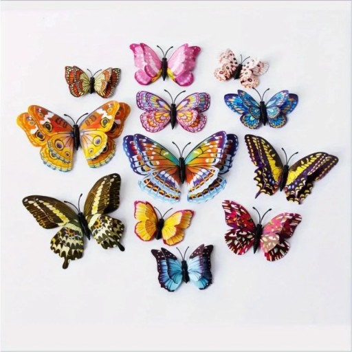 Set mit 12 Stück leuchtenden 3D-Motiven in verschiedenen Größen 6–12 cm bunte Dekorationen für Kühlschränke und metallische Oberflächen
