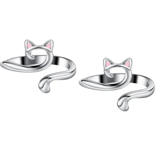 Set mit 2 verstellbaren Häkelgarnringen, Fingerhalter in Katzenform, Häkel- und Nähwerkzeug, Fadenteiler