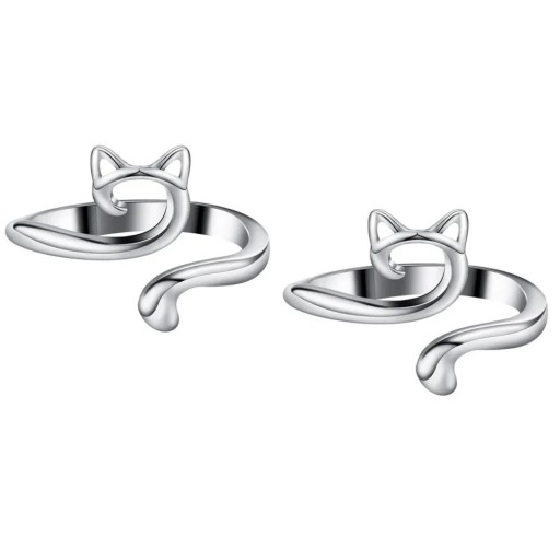 Set mit 2 verstellbaren Häkelgarnringen, Fingerhalter in Katzenform, Häkel- und Nähwerkzeug, Fadenteiler
