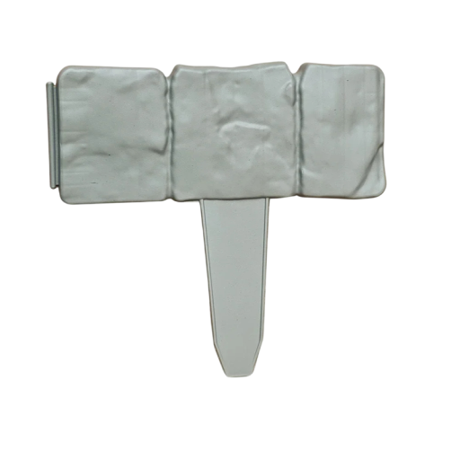 Set mit 20 Stück Kunststoff-Gartenrandsteinen 25×10 cm in grauer Farbe, Steinimitat, zur Bodeneinbringung für den Ziergarten
