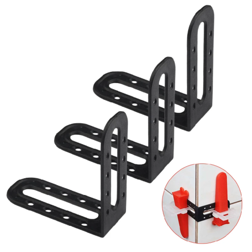 Set mit 25 Stück Eckklemmen zur Nivellierung von Fliesen 6,1 x 2,5 mm Hartplastik Fliesenkeile Nivellierungssystem Fliesenverlegung