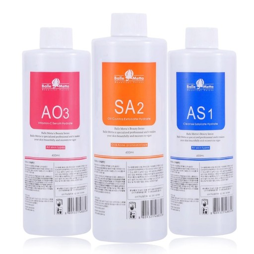 Set mit 3 Gesichtsseren zur Tiefenreinigung der Haut 400 ml/Stück Peeling, Feuchtigkeitsversorgung, Regeneration für normale, empfindliche und alle Hauttypen