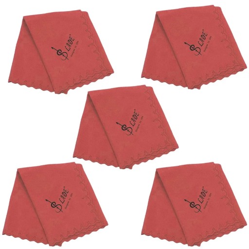 Set mit 5 Reinigungstüchern 34 x 34 cm für Saxophon, Klarinette, Trompete, Flöte, Piccolo, Fagott Baumwollgewebe mit hoher Saugfähigkeit