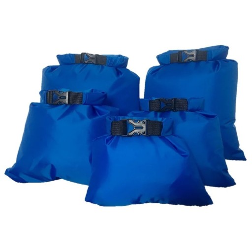 Set mit 5 wasserdichten Trockensäcken zum Schwimmen, 1,5–6 l, verstellbare Riemenschnalle, Camping, Driften, Schnorcheln, Strand-Aufbewahrungstaschen