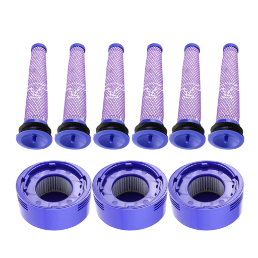 Set mit 6 Vormotorfiltern und 3 Nachmotor-HEPA-Filtern für Dyson V7 V8 Animal Absolute Carbon Fiber