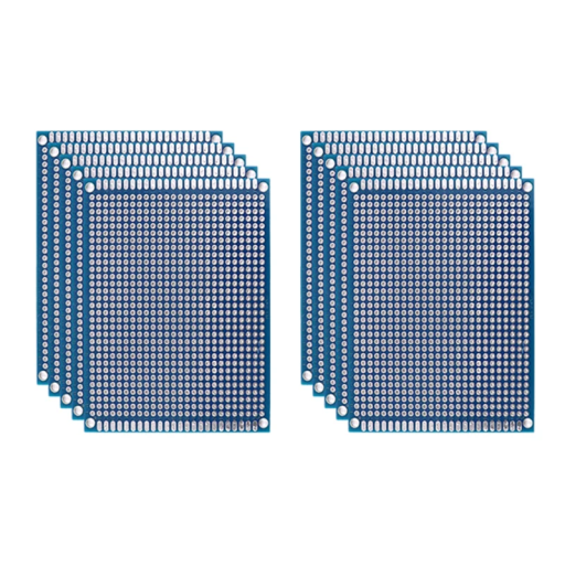 Set of 10 Double-Sided Universal PCB Circuit Boards 7 x 9 cm Prototype Boards for Electronic Projects and Circuit Development