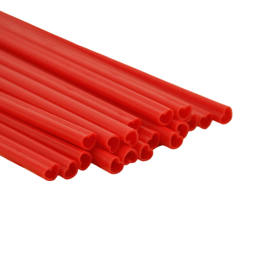 Set of 10 Heart Straws 22.8 cm Diameter 0.7 cm Disposable Straws for Hen Party Wedding Celebration