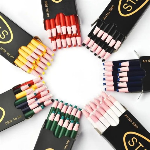 Set of 12 Chalk Sewing Pencils 170 x 8.5 mm Erasable Fabric Markers for Patchwork Sewing Marking DIY Clothing Embroidery and Tailoring