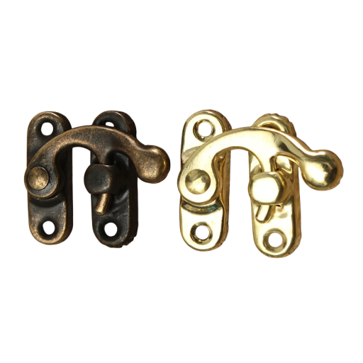 Set of 12 Hook Locks for Doors Curved Buckle Metal Fastening for Cabinets Drawers and Furniture Mounting Element