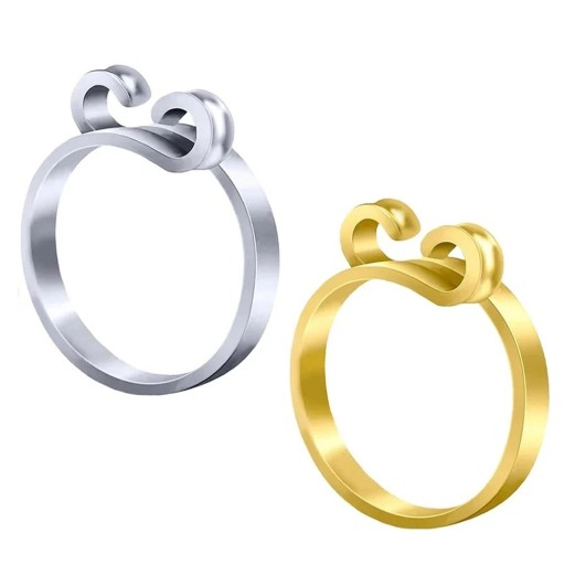 Set of 2 Crochet Rings for Yarn Adjustable Thread and Yarn Holder for Finger Silver and Gold Sewing Tool for Knitting and Crocheting