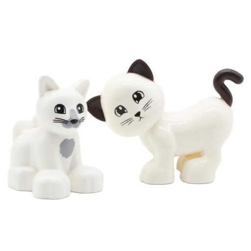 Set of 2 Plastic Building Cats for Children Animal Figures Educational Toy for Assembly