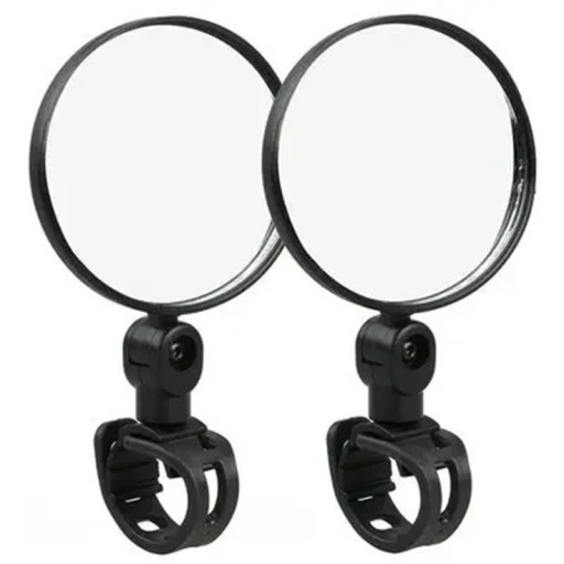 Set of 2 Round Bicycle Mirrors 7.5 cm Rotatable Cycle Mirrors with Handlebar Mount 360° Rotation Safety Accessory for Cyclists