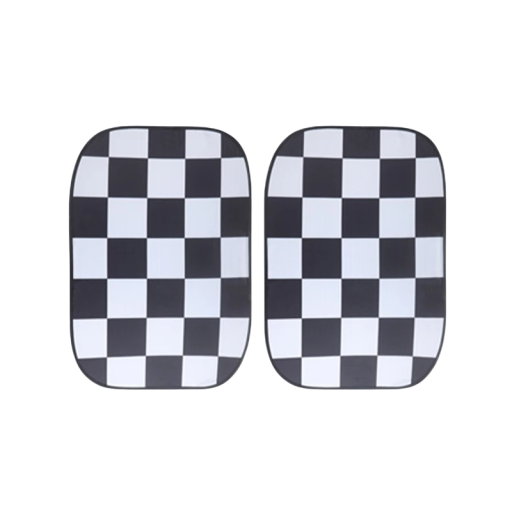 Set of 2 Sun Shades for Mini Cooper Roof Window 50x70 cm Black and White Checkered UV Protection Heat Insulation