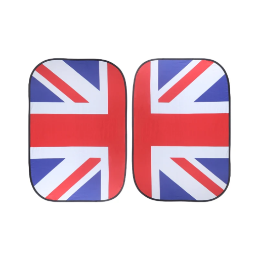Set of 2 Sun Shades for Mini Cooper Roof Windows 50x70 cm British Flag UV Protection Thermal Insulation Easy Installation