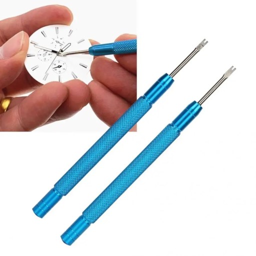 Set of 2 Watchmaker Tools for Removing Hands 9.2x0.6 cm Aluminium Body, Double Fork at Each End