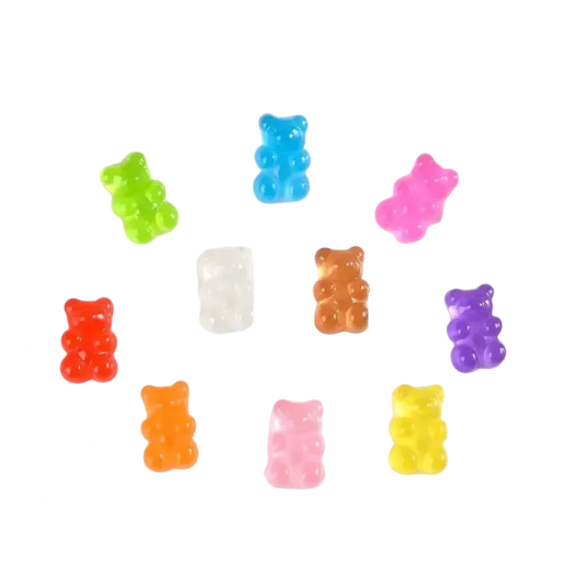 Set of 20 Glow-in-the-Dark Shoe Decorations 1.8 x 1.2 cm Cute Teddy Bears