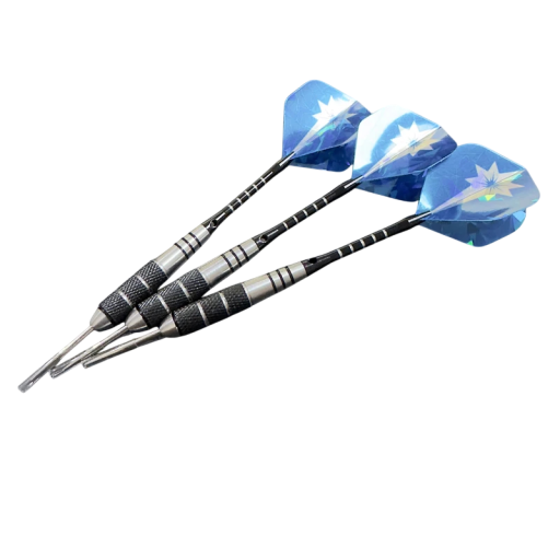 Set of 3 Metal Darts 22 g Stainless Steel with Black Aluminium Shafts Laser Flights Competition Training Darts 15.5 cm Professional