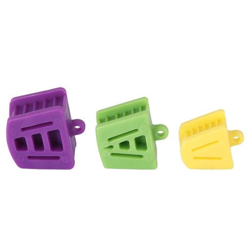 Set of 3 Sizes Dental Occlusal Pads Silicone Bite Blocks Orthodontic Supports Dental Tools