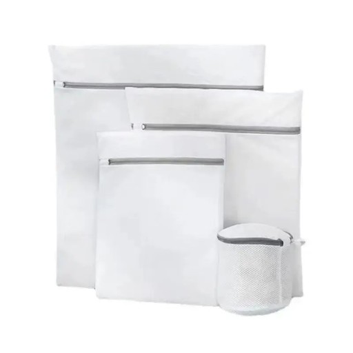 Set of 4 Delicate Mesh Laundry Bags Large Bags for Washing Bras Care for Delicate Clothing Reusable Bags