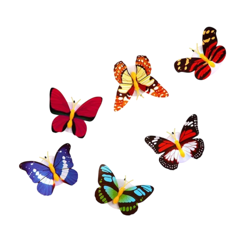 Set of 5 Butterfly-Shaped LED Lights Self-Adhesive Night Light for Wall Decoration for Children's Room Diameter 3.5 cm Random Colours