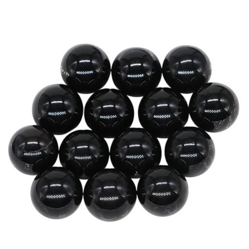 Set of 5 Natural Black Obsidian Beads 16 mm Polished Stones for Jewellery Making Decoration Minerals for Energy Cleansing