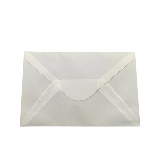 Set of 50 Transparent Envelopes 16 x 11 cm Semi-Transparent Paper Self-Adhesive Flap Envelopes
