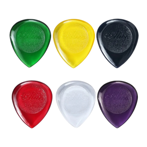 Set of 6 Alice Stubby Guitar Picks 2 mm Colourful Strong Plastic Picks For Distinct Tone Ergonomic Shape Firm Grip Quick Response